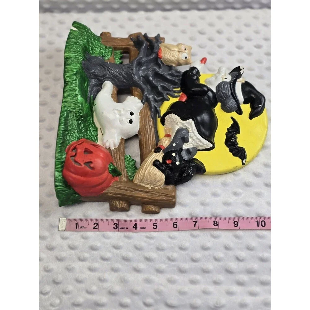 Vintage 1980 Halloween Witch Ghost Pumpkin Duncan Enterprise Bisque No Lamp Cord